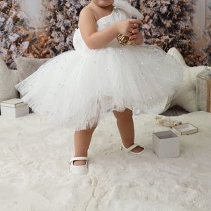 Pearl and white party dress